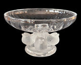 Lalique Nogent Compote by Marc Lalique with Four Sparrows Signed , France 1966