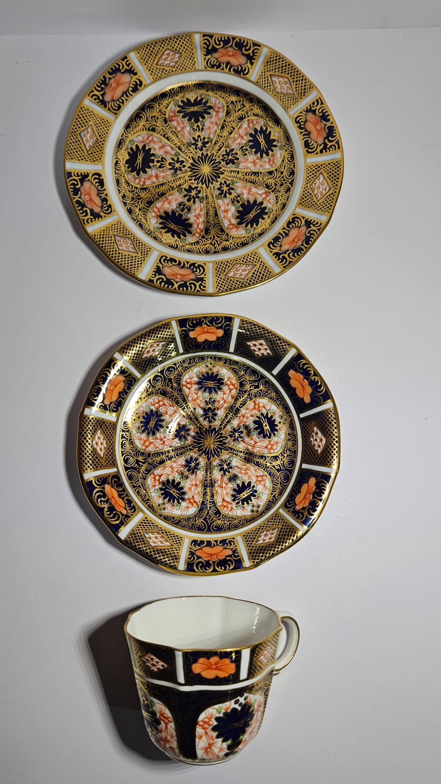 Royal Crown Derby Old Imari 1128, Fine Bone China Trio