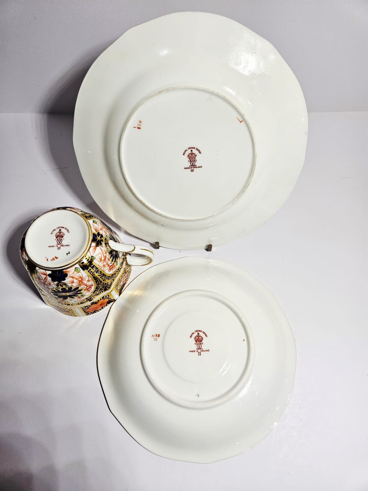 Royal Crown Derby Old Imari 1128, Fine Bone China Trio