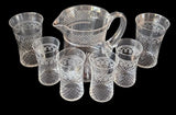 Pall Mall “Lady Hamilton” Crystal 6 x tumblers & edwardian pitcher c.1905