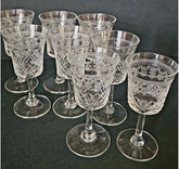 Set of 8 x small Pall Mall Lady Hamilton aperitif glasses Edwardian Era 50cl