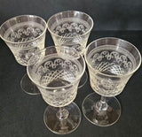 Antique Lady Hamilton Pall Mall Crystal liqueur glasses x 4 - 75ml