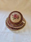 Paragon Bone China -Double Warrant- Red and Gold Tea set trio