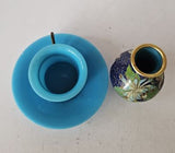 Antique Blue Peking Opaline glass teacup and small cloisonne Vase
