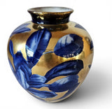 Art Nouveau Phoenix Ware vase by Thomas Forester and Son-Cobalt Blue & 24K Gilt