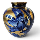 Art Nouveau Phoenix Ware vase by Thomas Forester and Son-Cobalt Blue & 24K Gilt