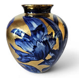 Art Nouveau Phoenix Ware vase by Thomas Forester and Son-Cobalt Blue & 24K Gilt