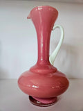 MCM Carlo Moretti, Empoli Cased Italian Pink Glass Ewer