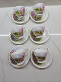 6 x Vintage Queen Anne Meadowside Tea Cups Duo sets