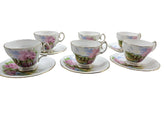 6 x Vintage Queen Anne Meadowside Tea Cups Duo sets