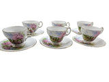 6 x Vintage Queen Anne Meadowside Tea Cups Duo sets