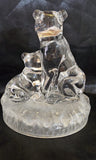 Vintage Lead Crystal Rock RCR Italian Lioness and Cub