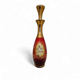 Vintage Venetian Ruby Red Decanter 24c Gold Gilt Murano