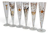 4 RITZENHOFF Champus Champagne Flutes Artist Designed mid 2000s-Price per glass