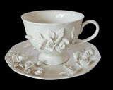 Robert Gordon "Rambling Rose" White Set Teacup, Creamer and Mug