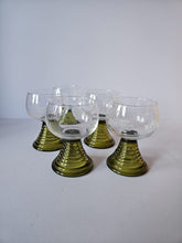 Set of 5 Vintage German Roemer Wine Glasses Hand-Etched Grapevine MCM