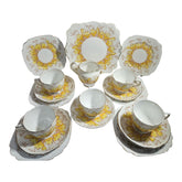 Service à thé vintage Roslyn China Alba 19 pièces, modèle n° 7866