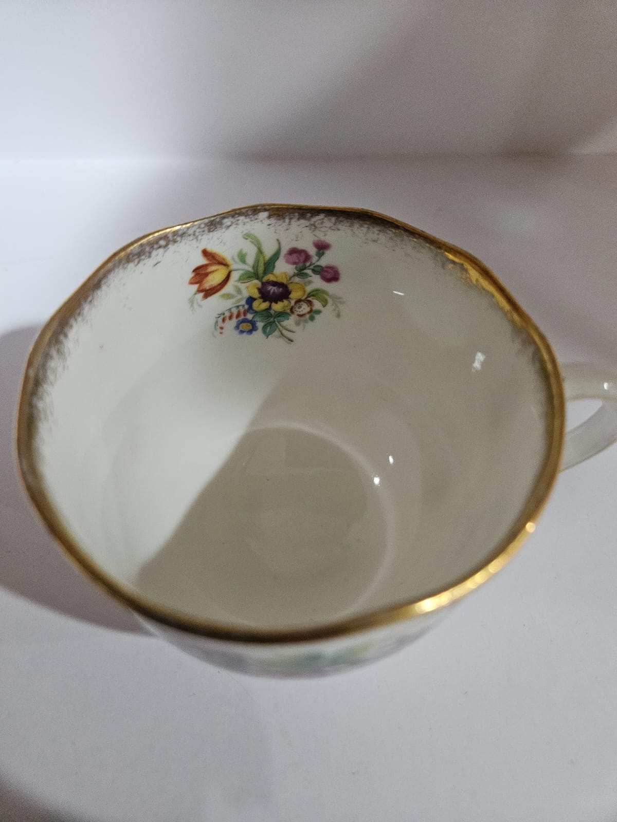 Vintage Roslyn fine bone china "Minuet" trio floral bouquet design and Gold trim