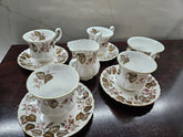 Service à thé vintage Royal Albert 10 pièces Linden Lea - Porcelaine fine Angleterre
