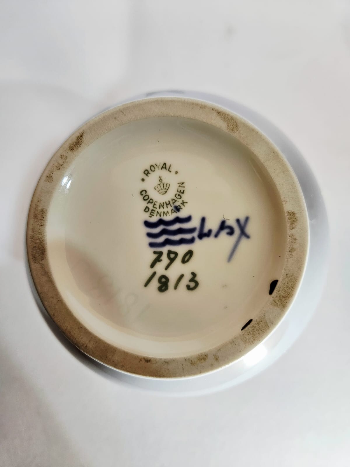 Antique Rare Royal Copenhagen Vase "Convolvolo" #790/1813 Blue Flowers