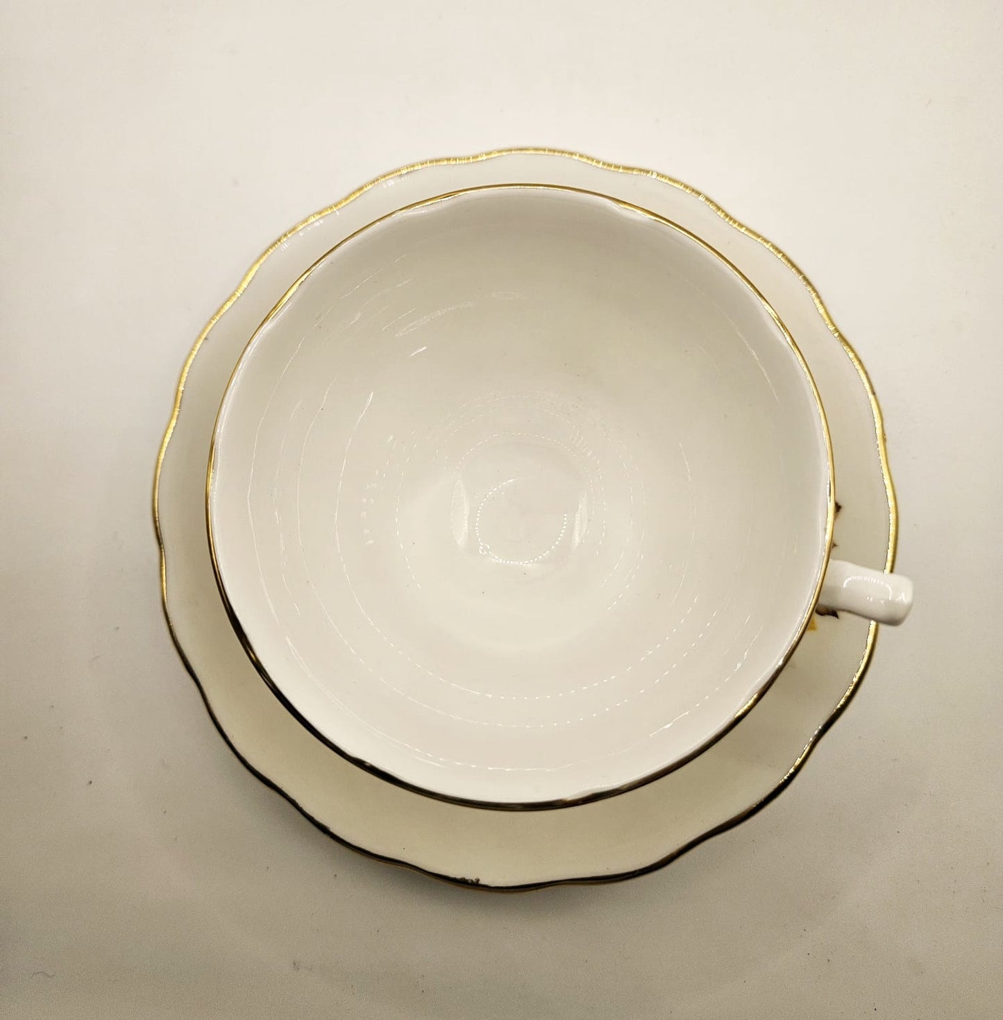 Royal Vale Bone China Yellow Roses Tea Cup & Saucer 1950s