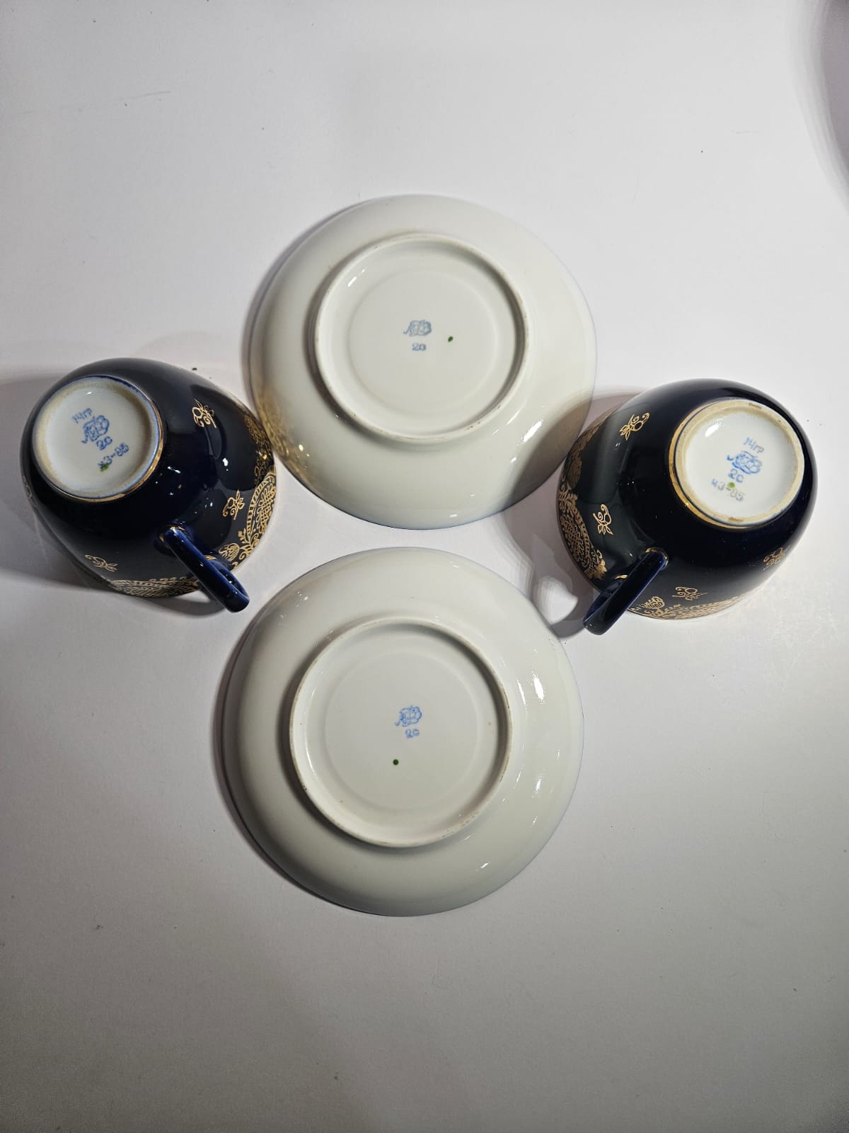 12 x Lomonosov USSR Cobalt blue & 22K gilded duos /Price per duo $30