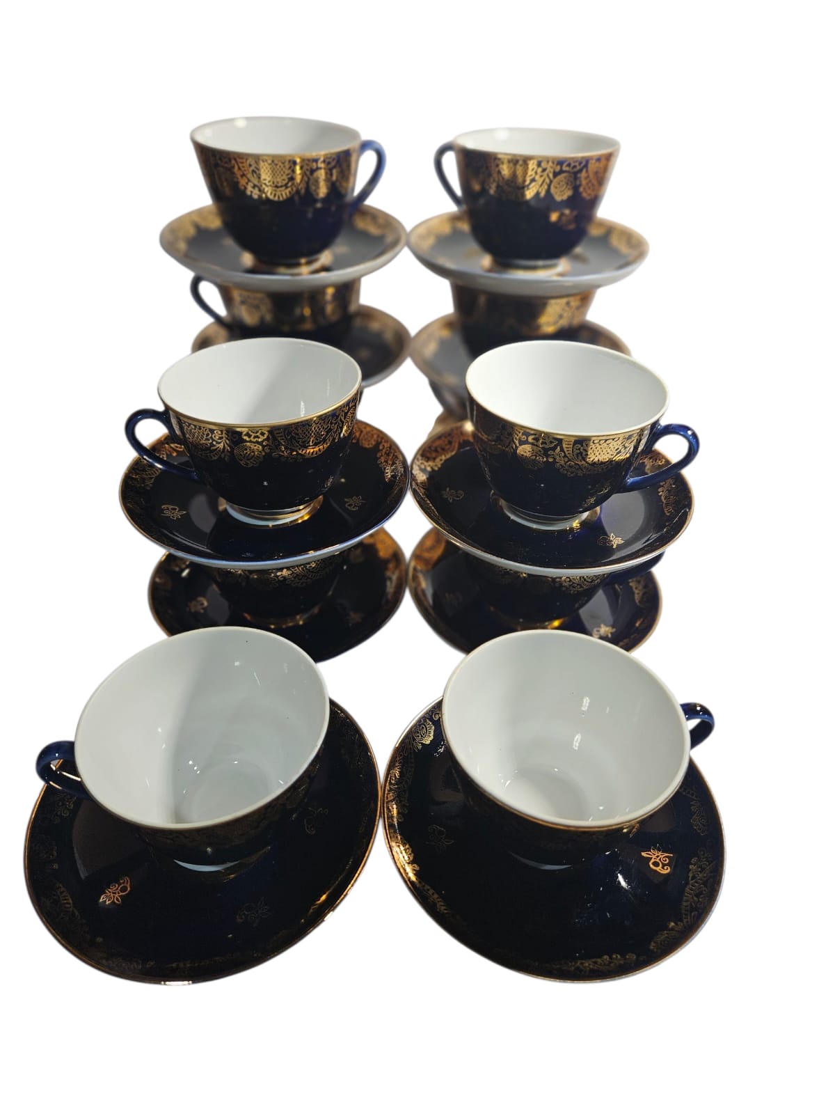 12 x Lomonosov USSR Cobalt blue & 22K gilded duos /Price per duo $30