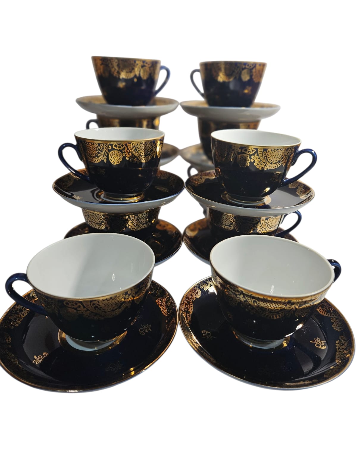 12 x Lomonosov USSR Cobalt blue & 22K gilded duos /Price per duo $30