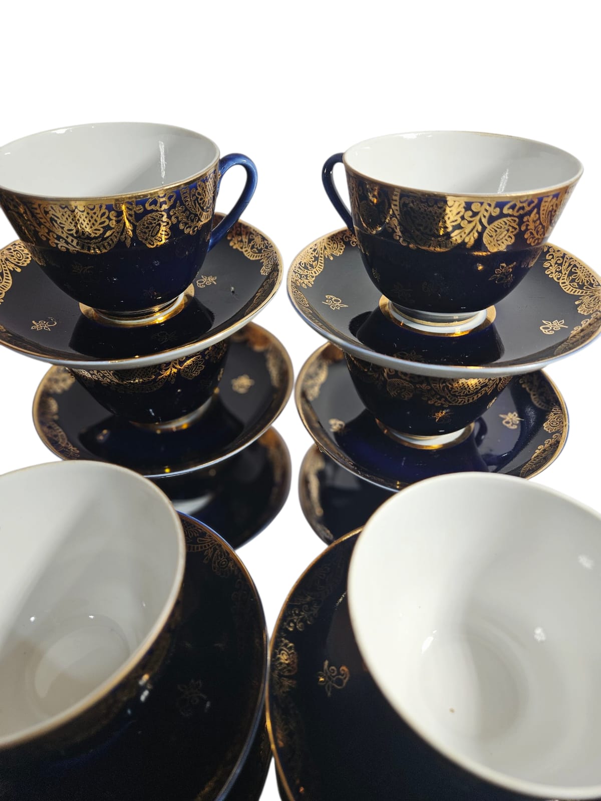 12 x Lomonosov USSR Cobalt blue & 22K gilded duos /Price per duo $30