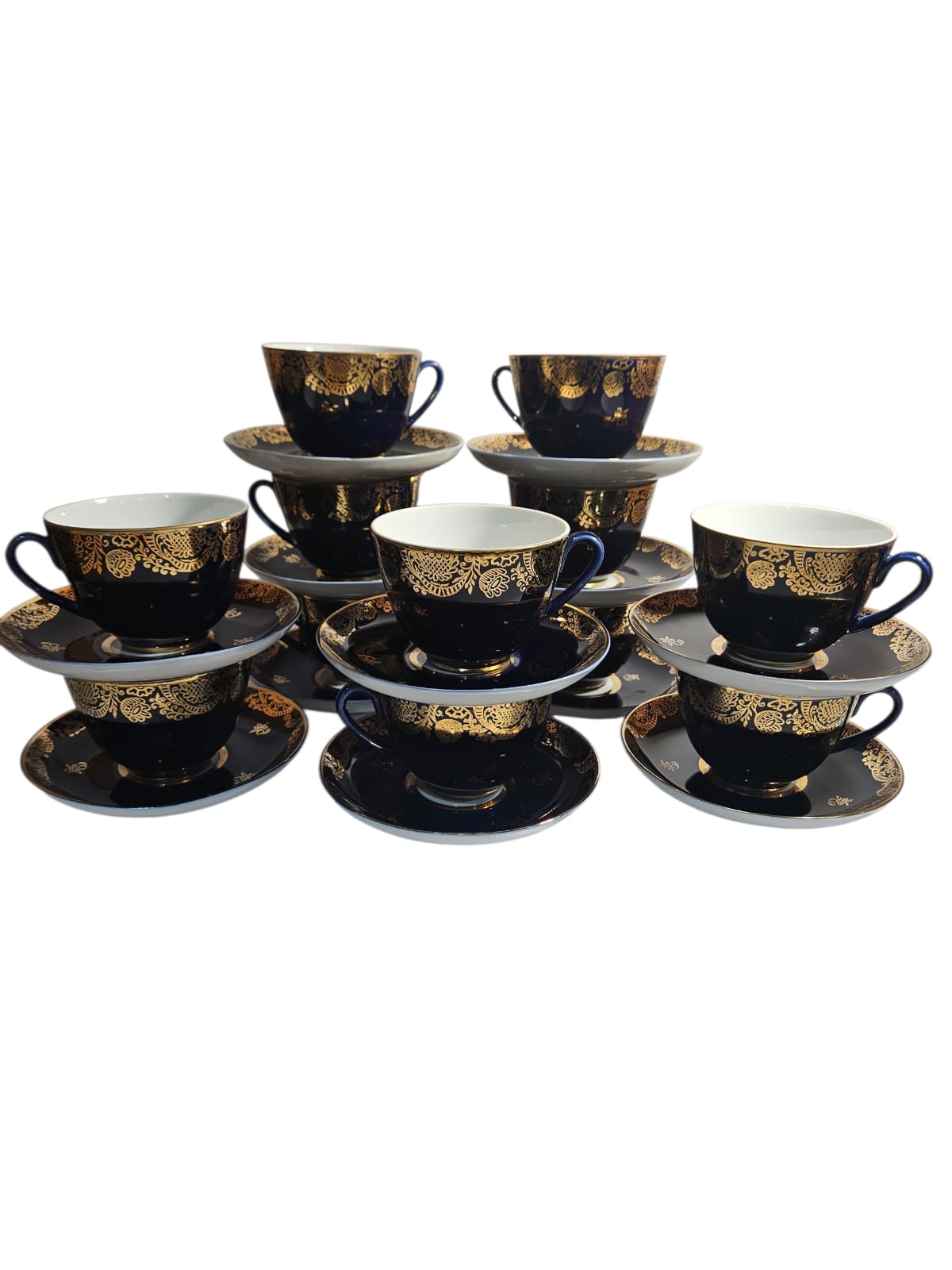 12 x Lomonosov USSR Cobalt blue & 22K gilded duos /Price per duo $30