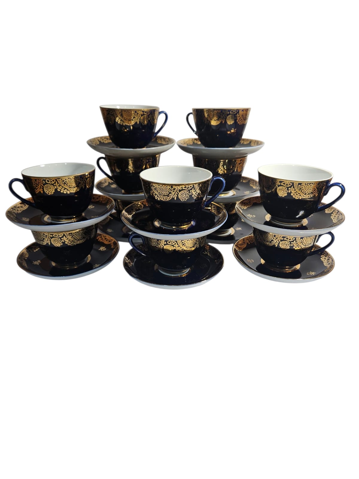 12 x Lomonosov USSR Cobalt blue & 22K gilded duos /Price per duo $30