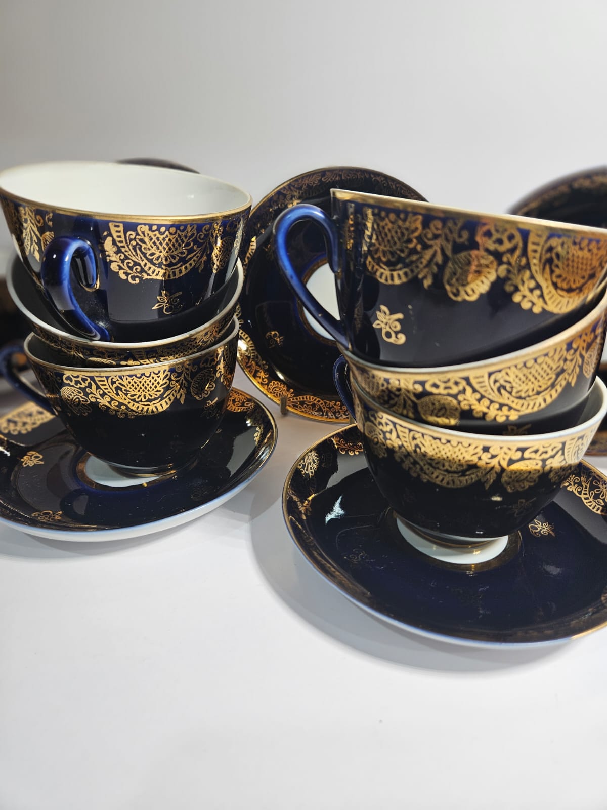 12 x Lomonosov USSR Cobalt blue & 22K gilded duos /Price per duo $30