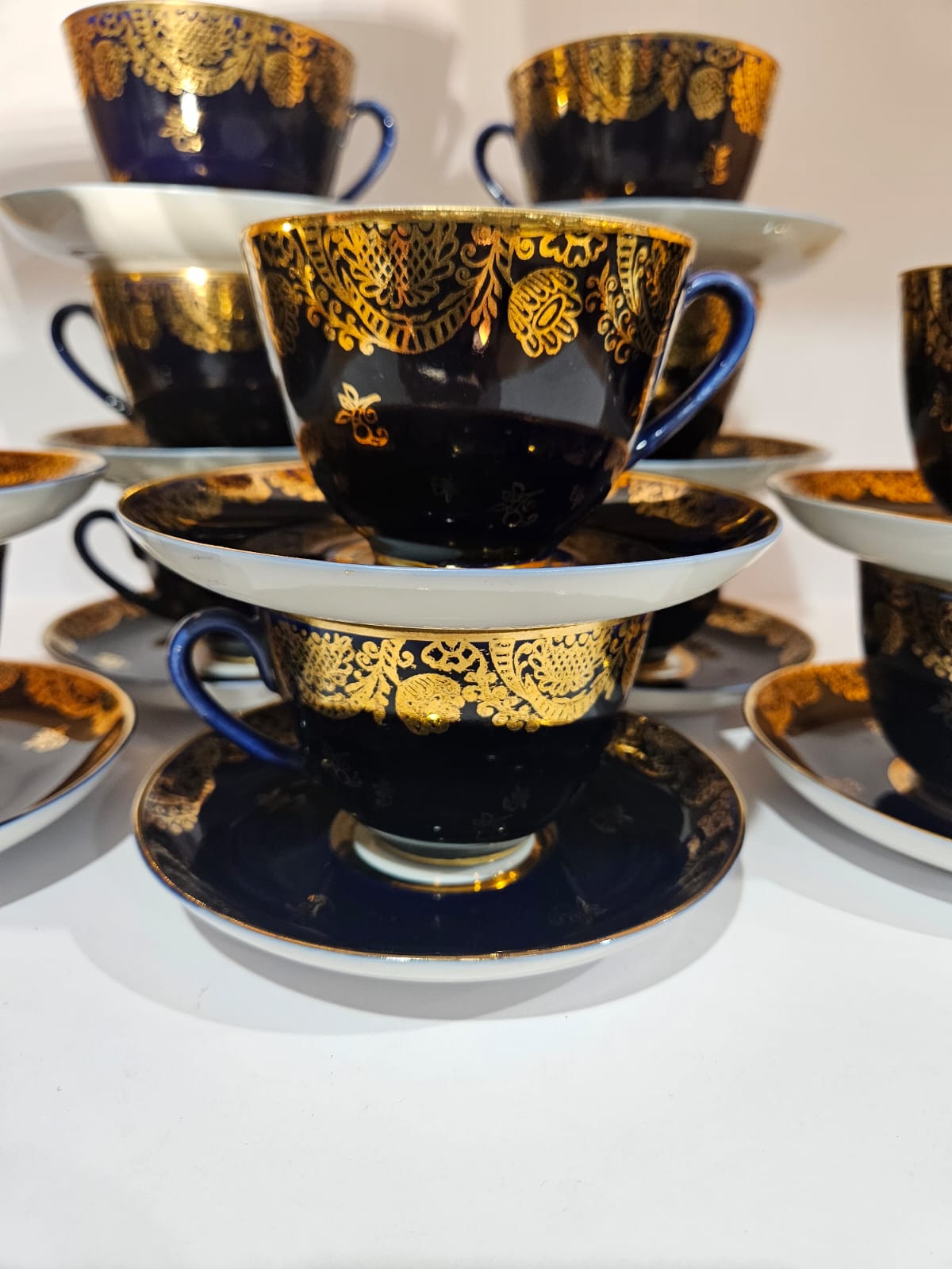 12 x Lomonosov USSR Cobalt blue & 22K gilded duos /Price per duo $30
