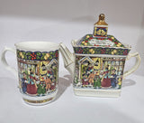 RARE Vintage Sadler Teapot & Mug Pavilion Series "The Carolers"