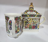 RARE Vintage Sadler Teapot & Mug Pavilion Series "The Carolers"