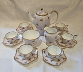 Service à thé 16 pièces en porcelaine fine à décor festonné « Roses roses de Salisbury », vers 1940