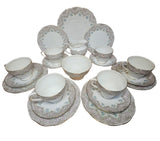 Vintage Art Nouveau Salisbury Fine Bone China Tea set for 6 . Circa 1930