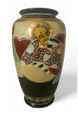 Japanese Satsuma Moriage vase featuring a hand-painted with gilt detailing