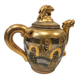 Période Meiji japonaise antique, théière et pot Shimazu Satsuma Moriage vers 1910