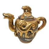 Période Meiji japonaise antique, théière et pot Shimazu Satsuma Moriage vers 1910