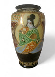 Japanese Satsuma Moriage vase featuring a hand-painted with gilt detailing