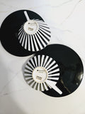 2 Saywell Coffee Cups and saucers Black & White Stripes - Rare find