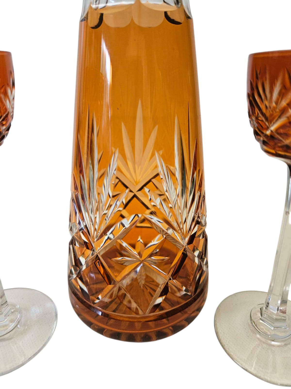St Louis Crystal Carafon and 4 glasses, France circa 1900s