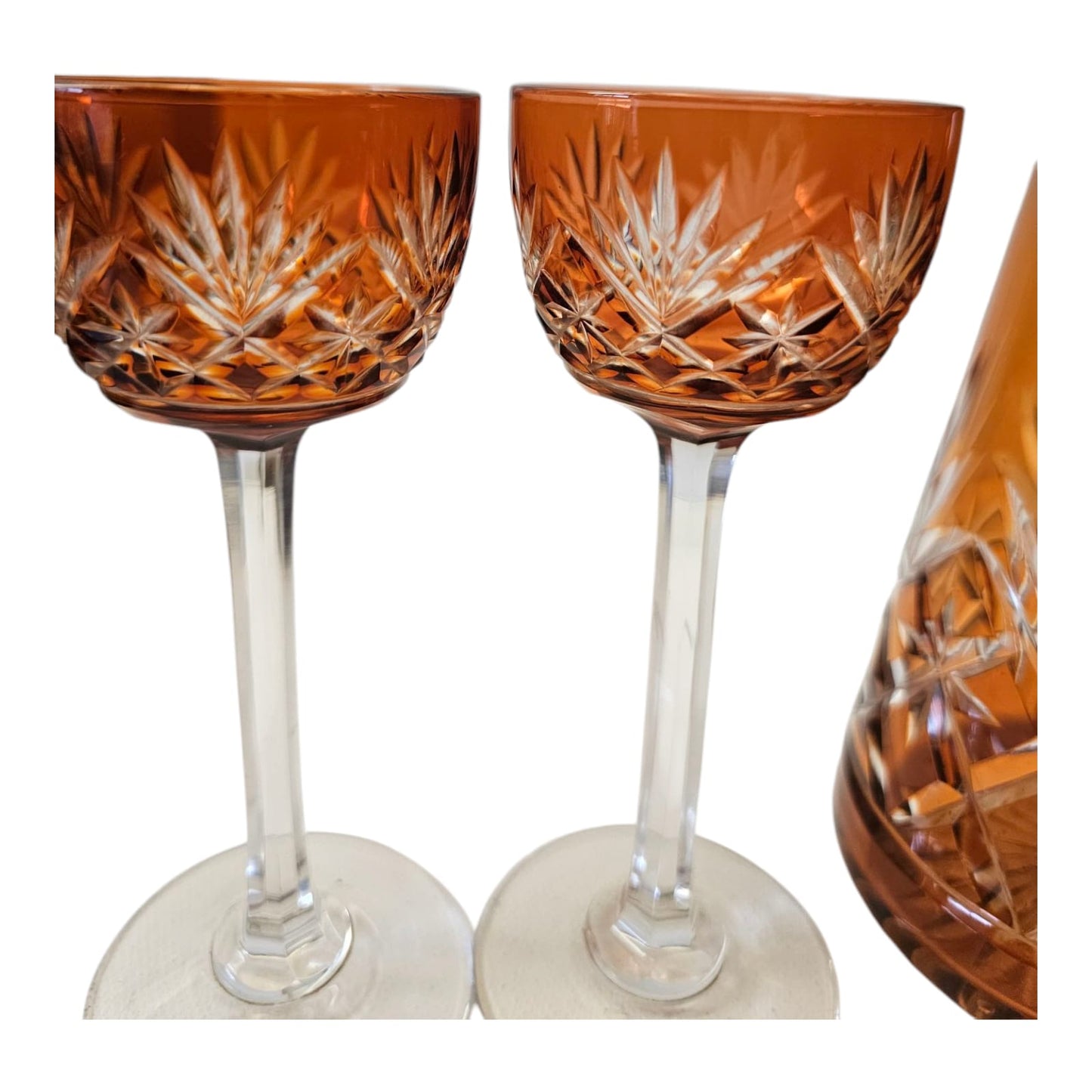 St Louis Crystal Carafon and 4 glasses, France circa 1900s