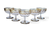 Antique St Louis Crystal Coupes Beethoven Pattern, 24K Gold Gilt (Set of 5)