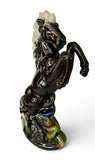 MCM Ceramic Black & White Horse Stallion Rearing Up, 36cm