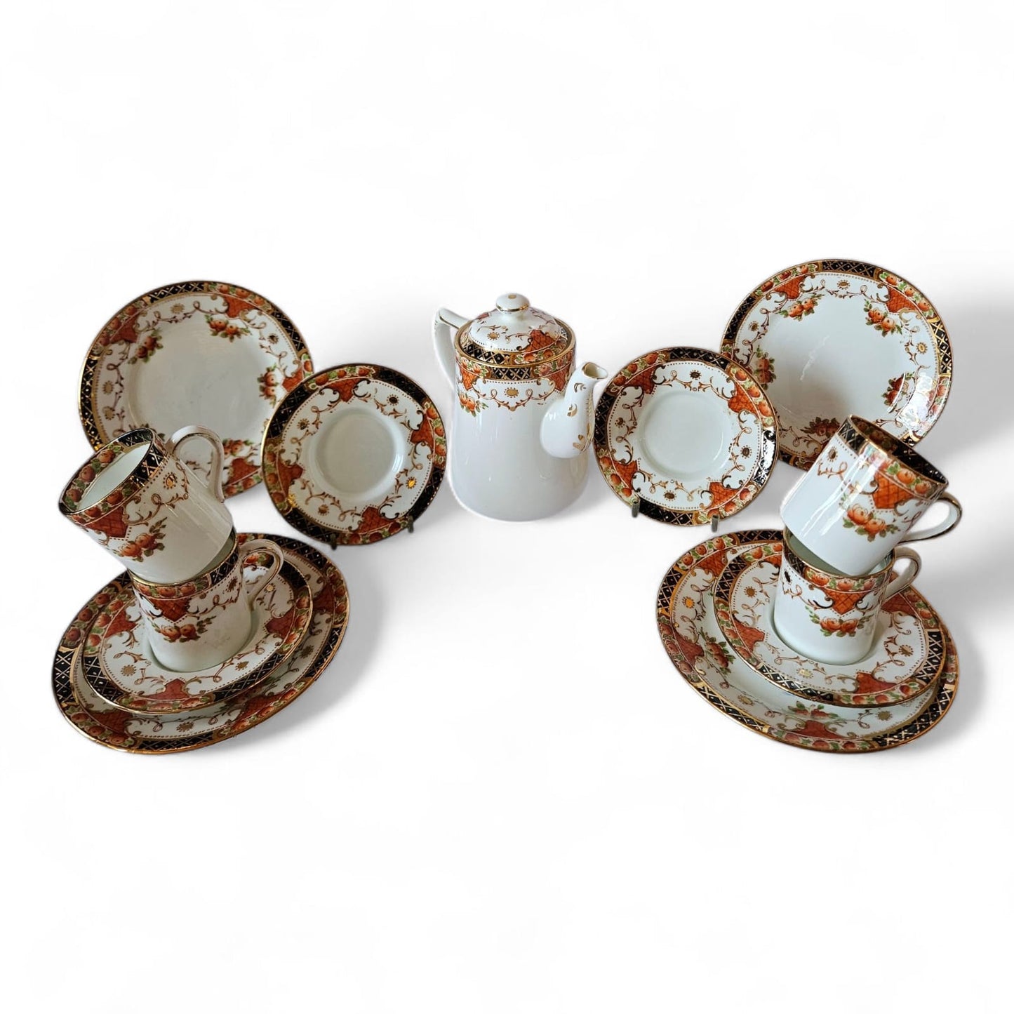 Antique Sutherland (1920s) Fine Bone China IMARI 14 pieces coffee set
