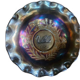 Crown Crystal Amethyst Carnival Glass Master Bowl | Swan & Leaf Design R4691