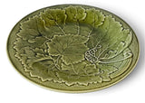 Antique T. G. Green England Green Majolica Grapes Leaves Plate 23.5 cm