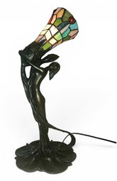 Vintage Art Nouveau Austrian Bronze Figural Lamp after Gustav Gurschner